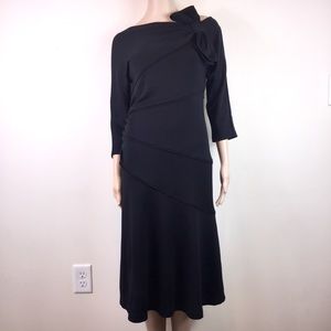 Diane von Furstenberg Blk Wool “Slater” Midi Dress